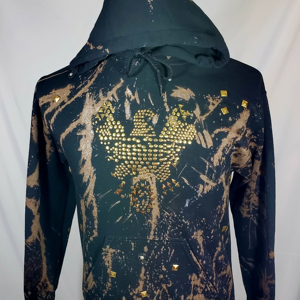 Bleached Black Hooded Sweatshirt
